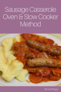 Sausage Casserole - Gluten Free and syn free on Slimming World (depending on your sausages)